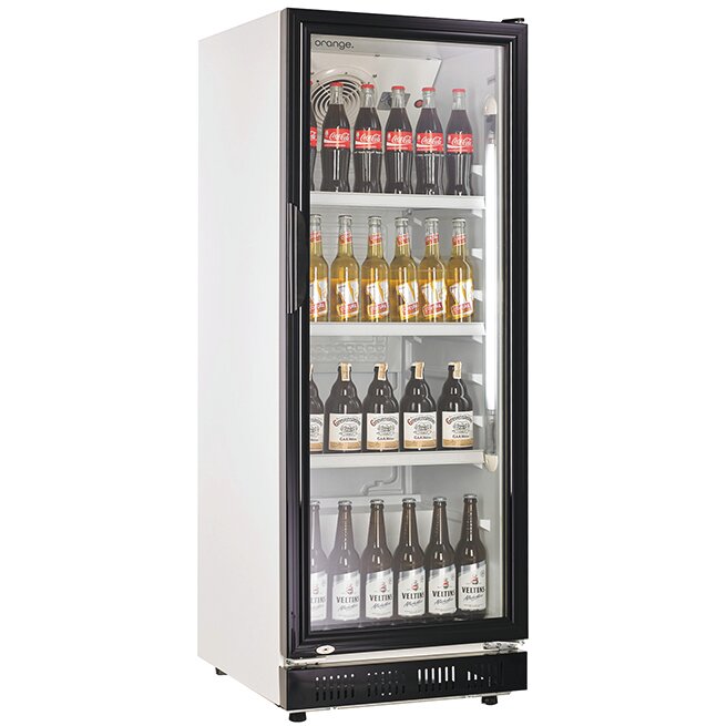 Glastürkühlschrank 230 l, weiß mit schwarzem Türrahmen